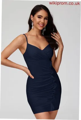 Homecoming V-neck Bodycon Ruffle Jersey With Club Dresses Short/Mini Dress Marian