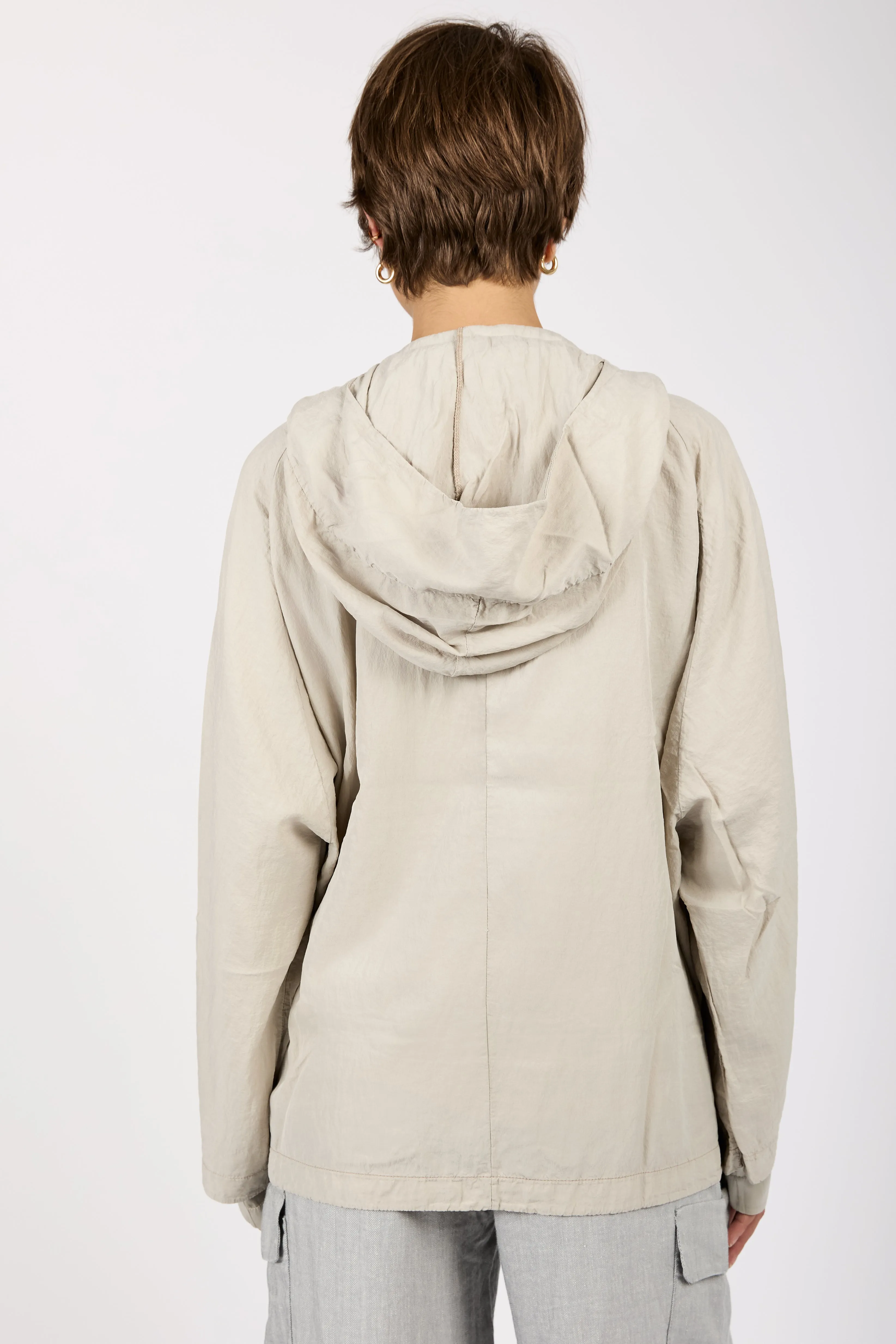 Hooded Zip-Up Jacket in Pearl Grey