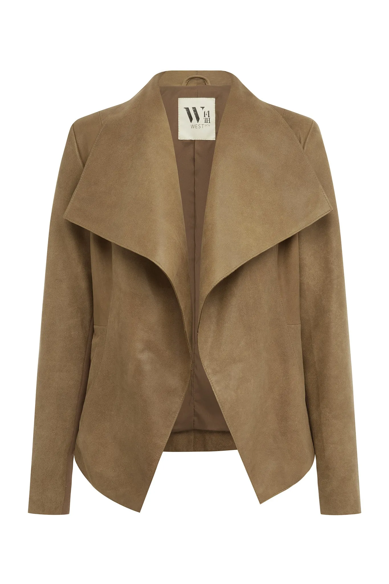 Isabella Drape Jacket Almond Brown Leather