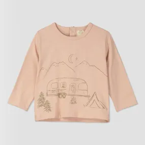 Jago T shirt in pink tents print
