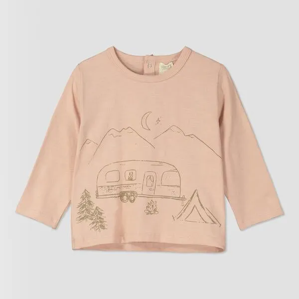 Jago T shirt in pink tents print