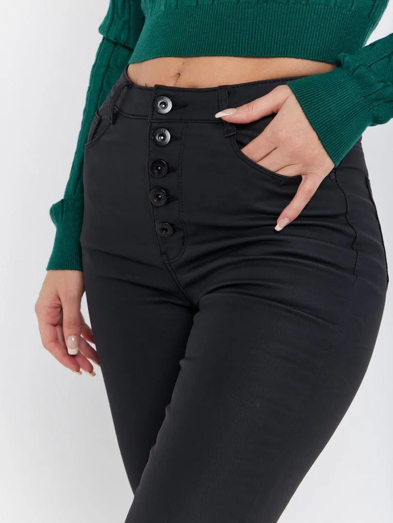 Jean skinny boutonnage apparent