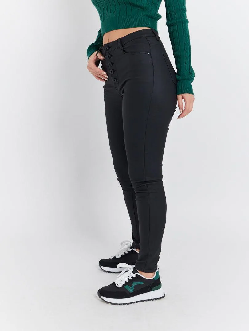 Jean skinny boutonnage apparent