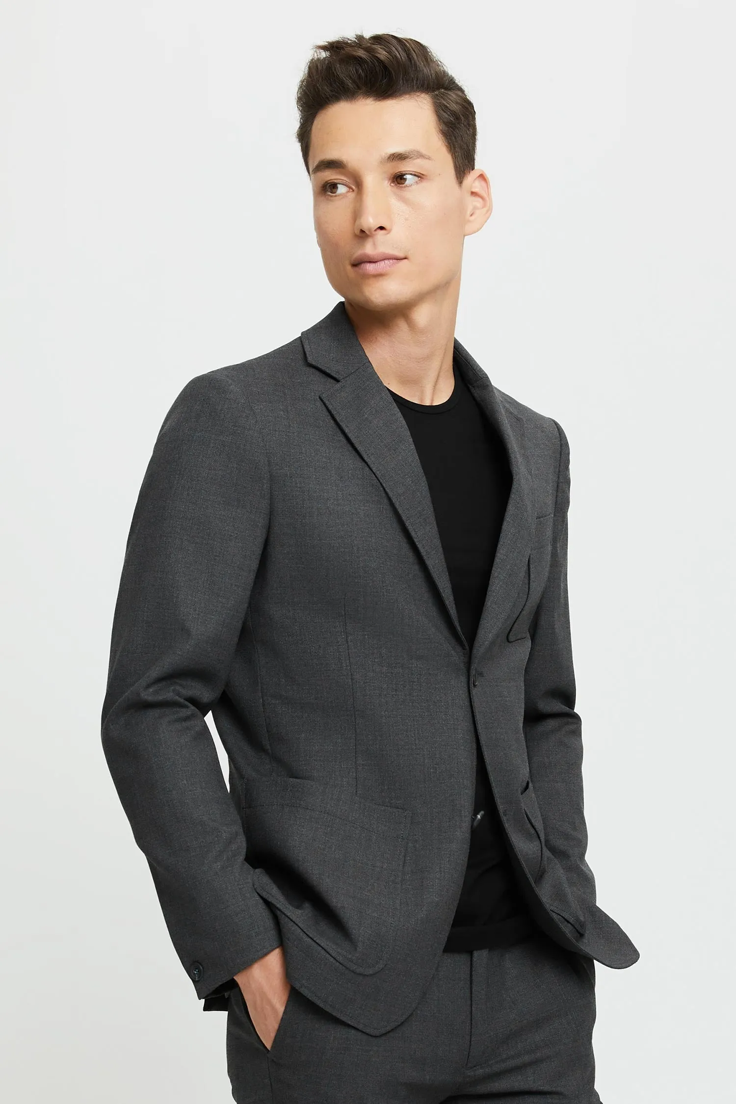 Jere Merino Wool Blazer Jacket Grey