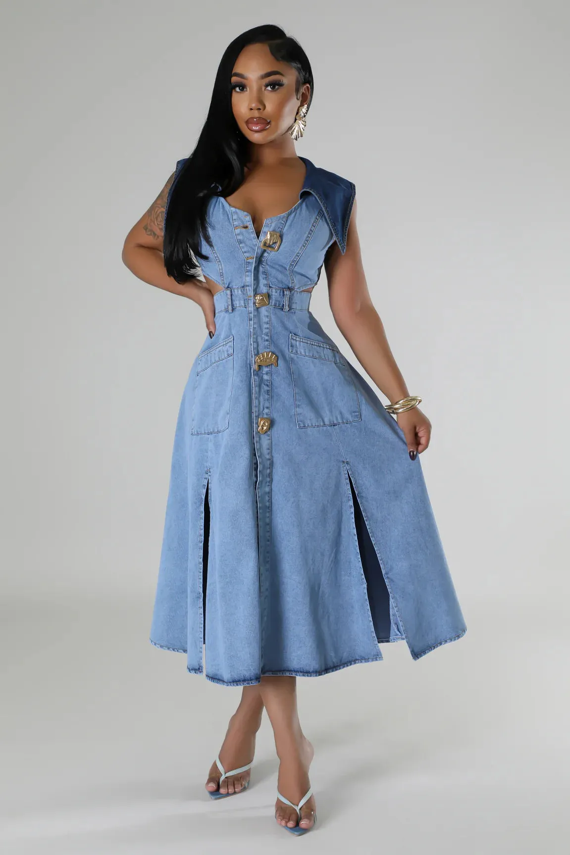 Jocelle Denim Maxi Dress