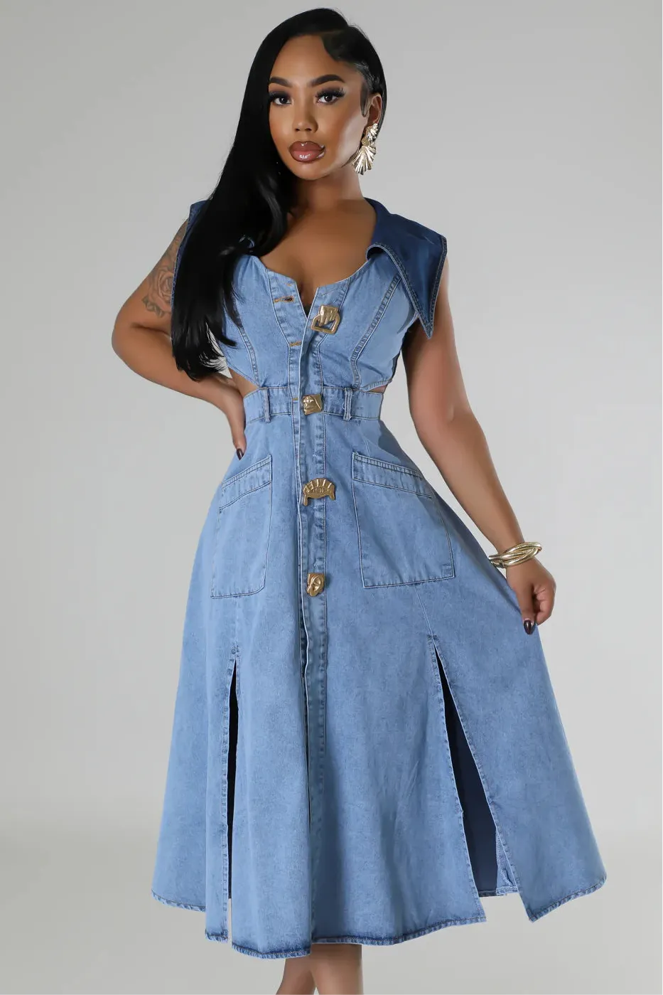 Jocelle Denim Maxi Dress