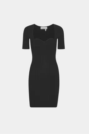 Knit Mini Dress Black