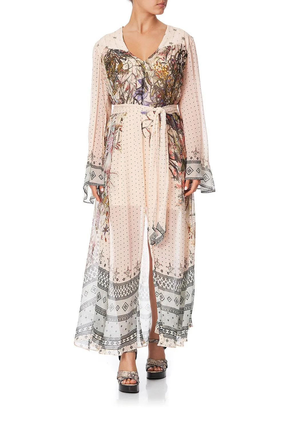 LONG SLEEVE DRESS WITH YOKE KINDRED SKIES