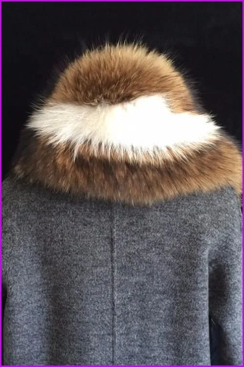 Luxury 100% Real Genuine Raccoon Fur Collar Scarf