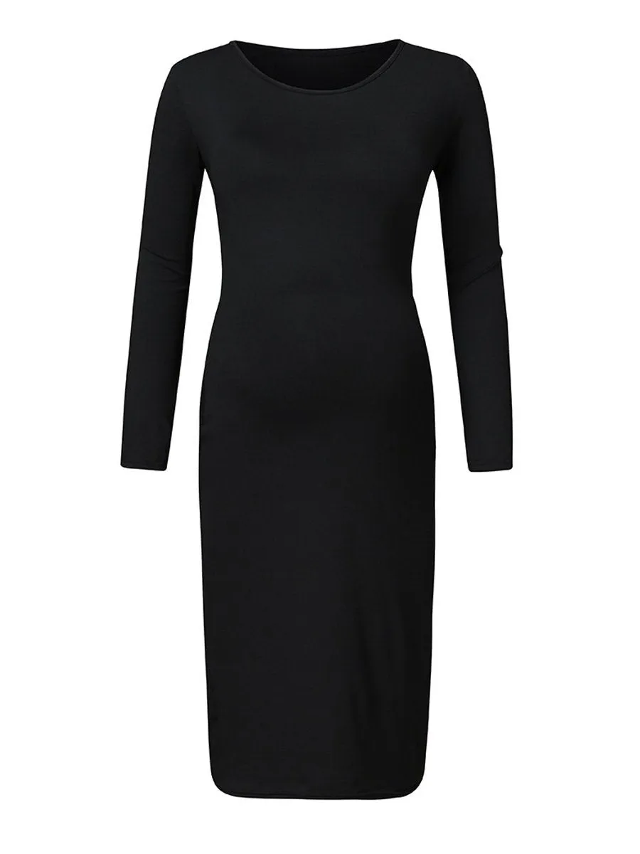 Maternity Fashion Simple Long Sleeve Dress