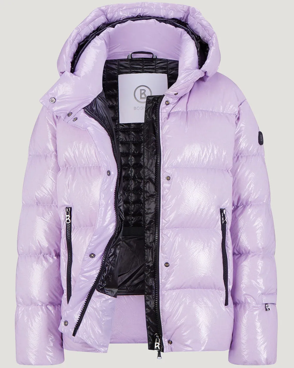 Mauve Evelia Hooded Down Puffer Jacket