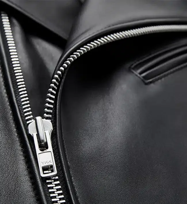 Men's Minimal Black Biker Leather Jacket