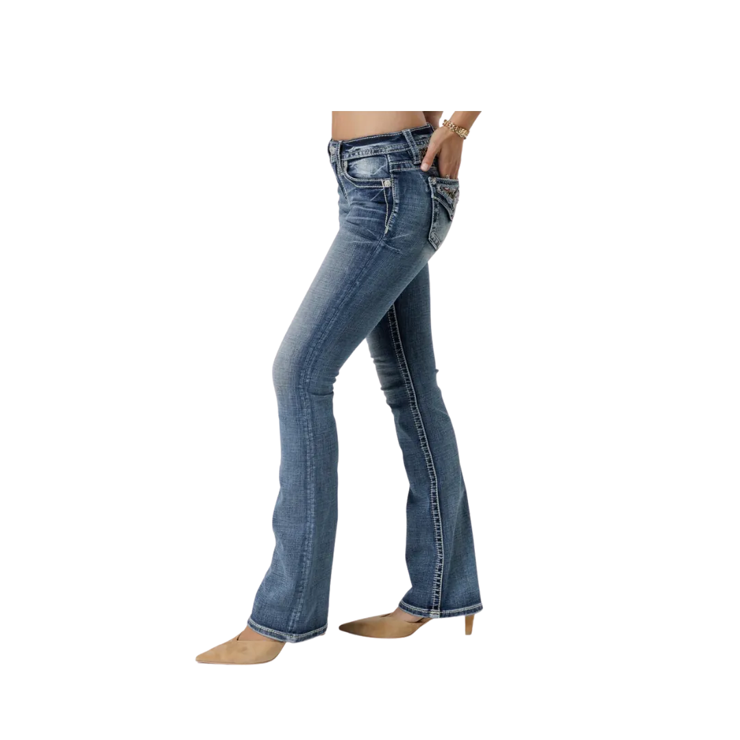 Miss Me Women's Autumn Rhapsody Bootcut Medium Wash Jeans
