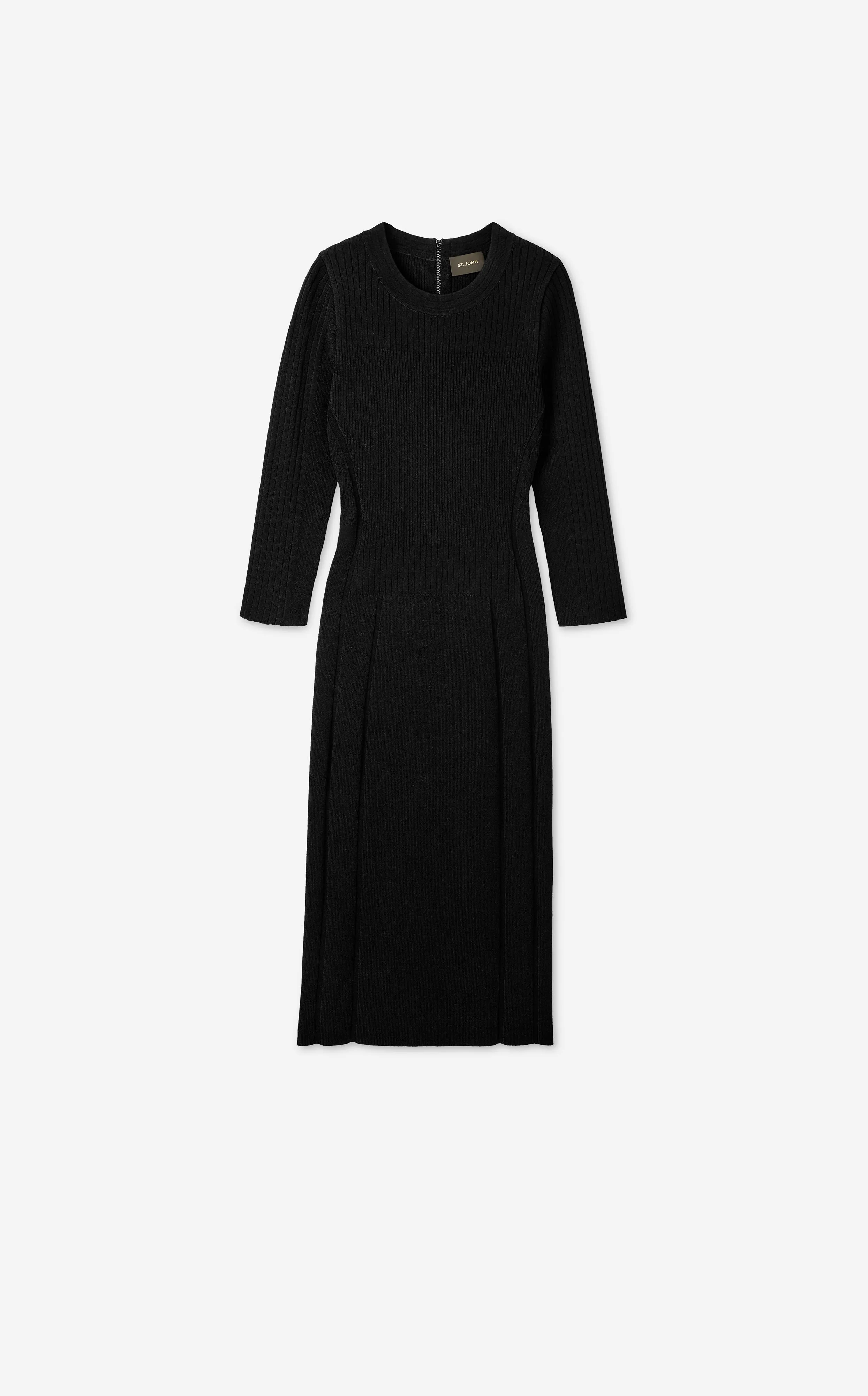 Mixed Rib 3/4 Sleeve Dress