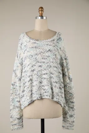 MULTI TONE ROUND NECK POPCORN KNIT SWEATER 1 PACK