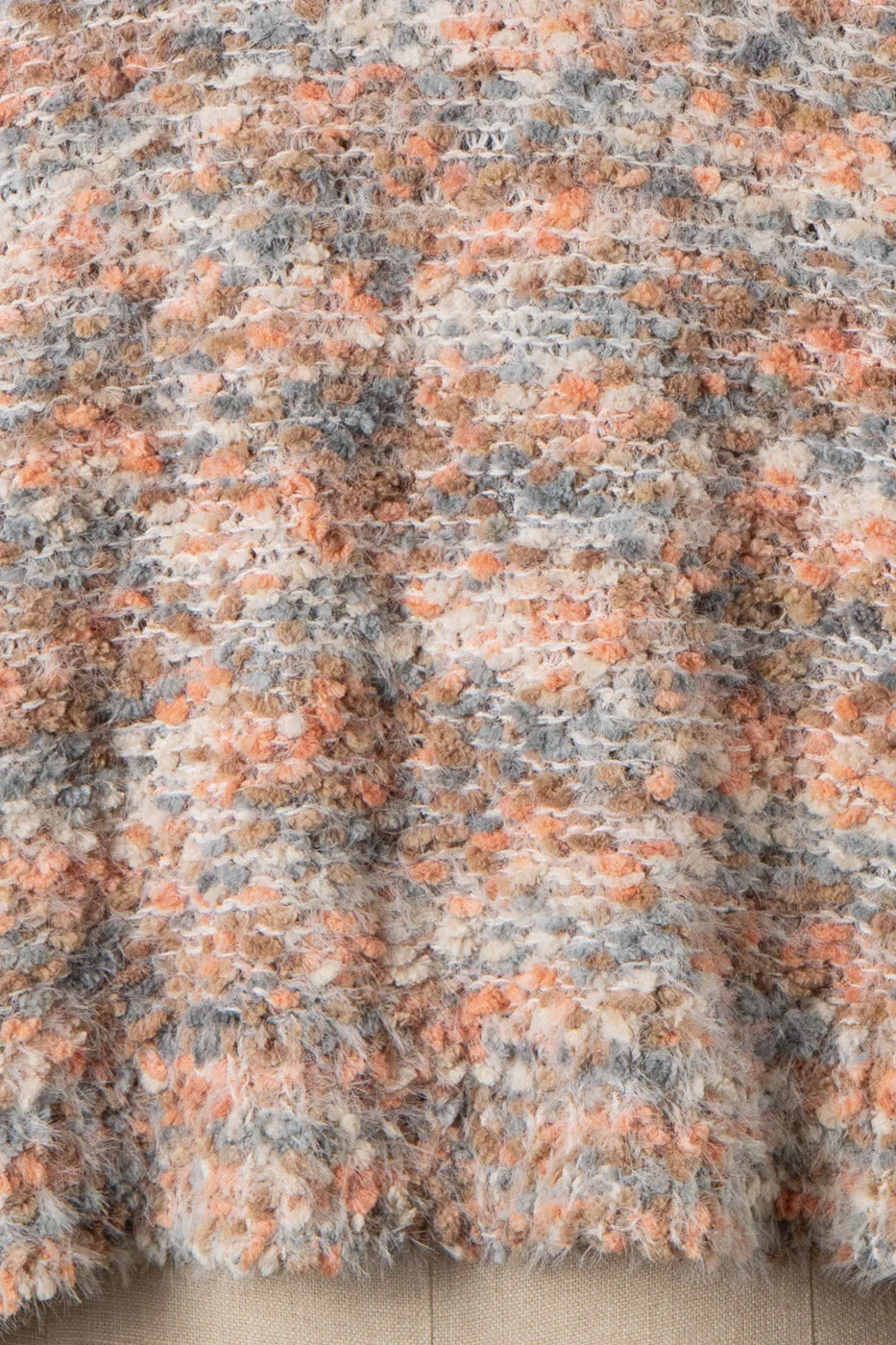 MULTI TONE ROUND NECK POPCORN KNIT SWEATER 1 PACK
