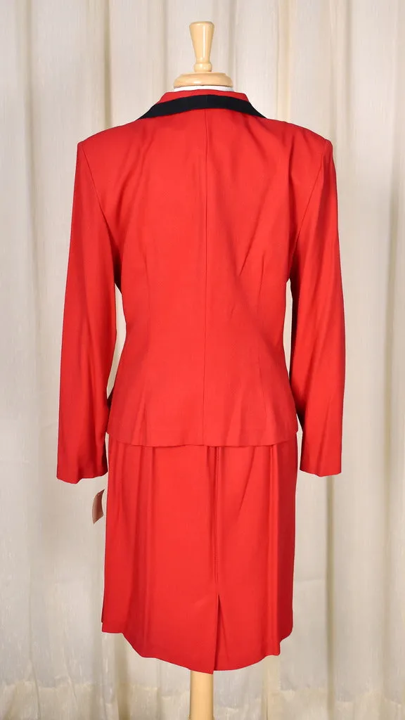 NWT 90s does 1940s Vintage Red Skirt Suit