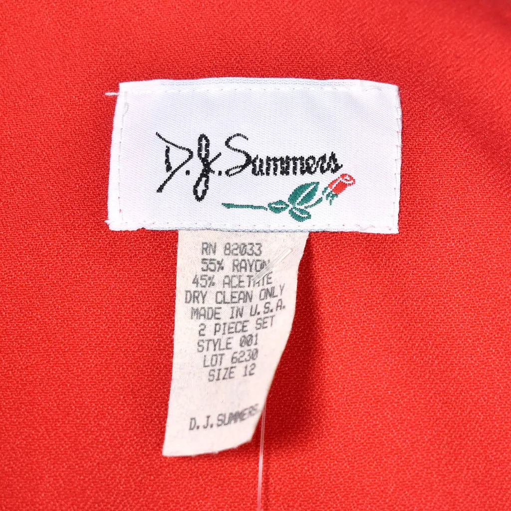 NWT 90s does 1940s Vintage Red Skirt Suit