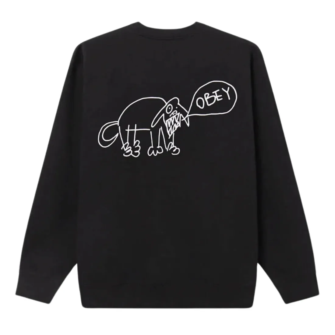 Obey Dog Doodle Premium Crew Sweater - Black