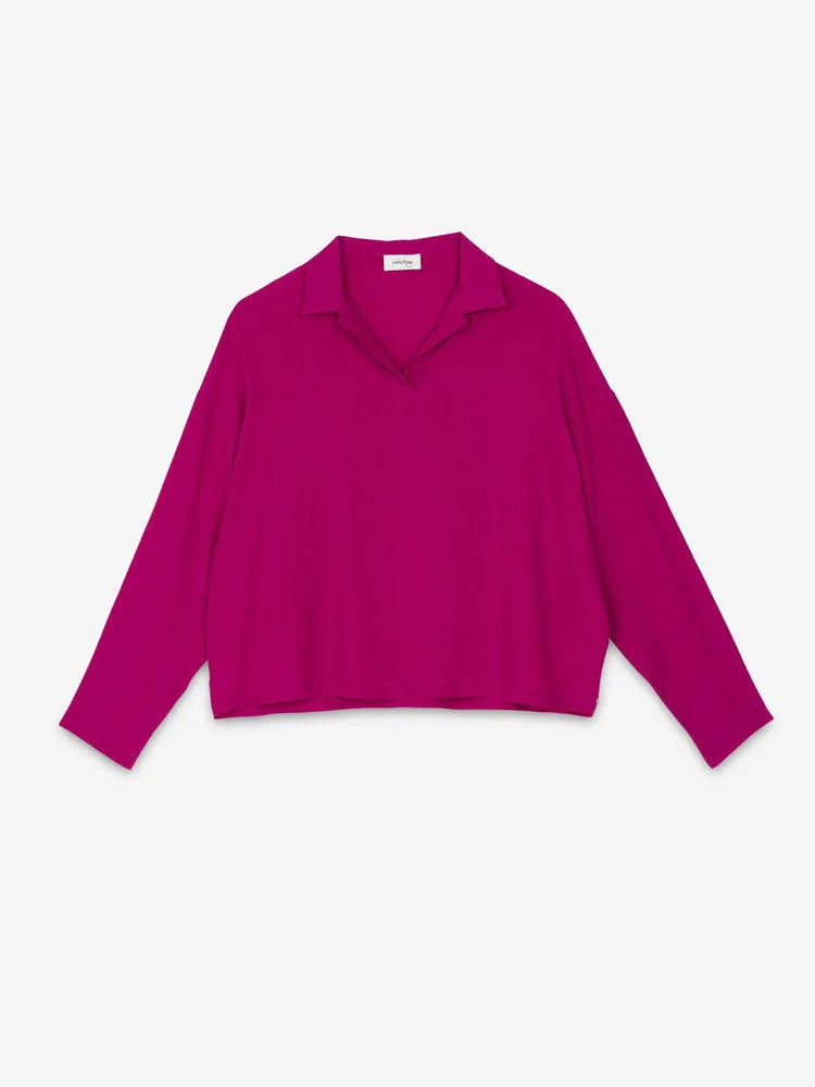 Ottod'Ame Silk-Blend Shirt Fuschia