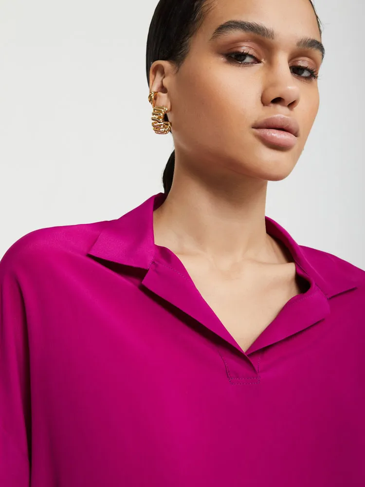 Ottod'Ame Silk-Blend Shirt Fuschia