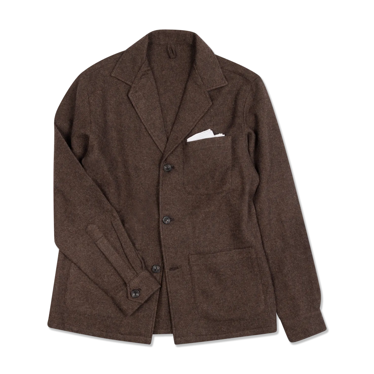 Painters Jacket in Brown Boiled Wool