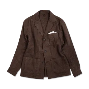 Painters Jacket in Brown Boiled Wool