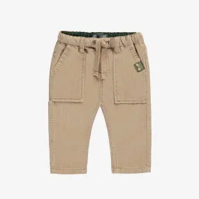 Pantalon beige coupe décontractée en velours côtelé, bébé || Beige corduroy relaxed fit pants, baby