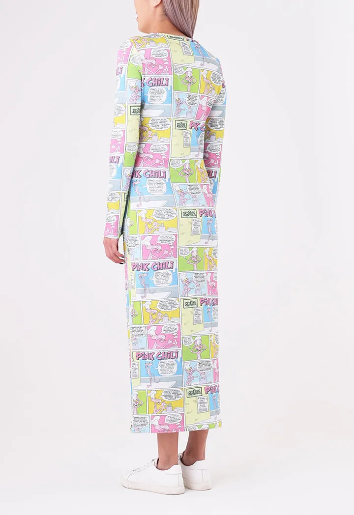 Pink Panther Comics Printed Dress