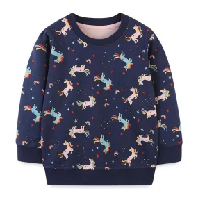 Premium Toddler Girl's Unicorn Print Sweatshirt