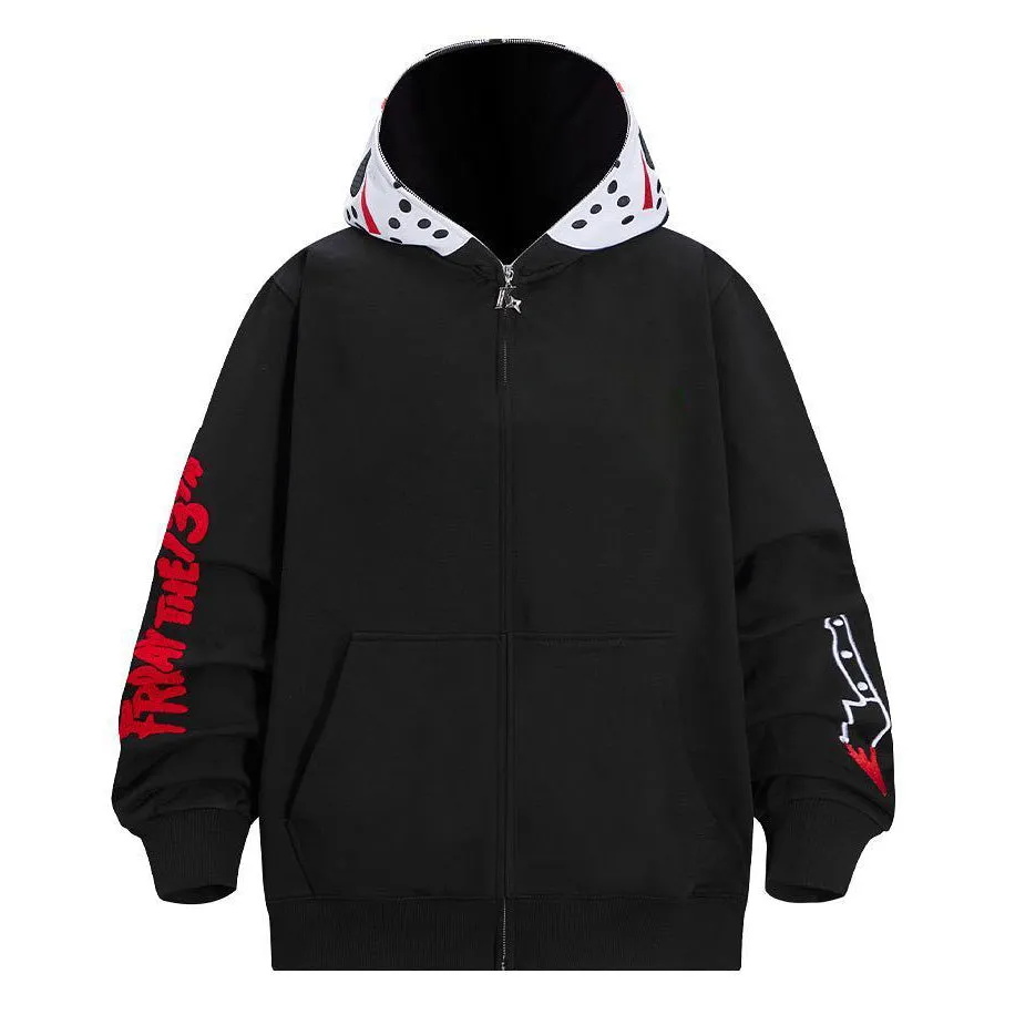 Retro trendy retro full zip hoodie