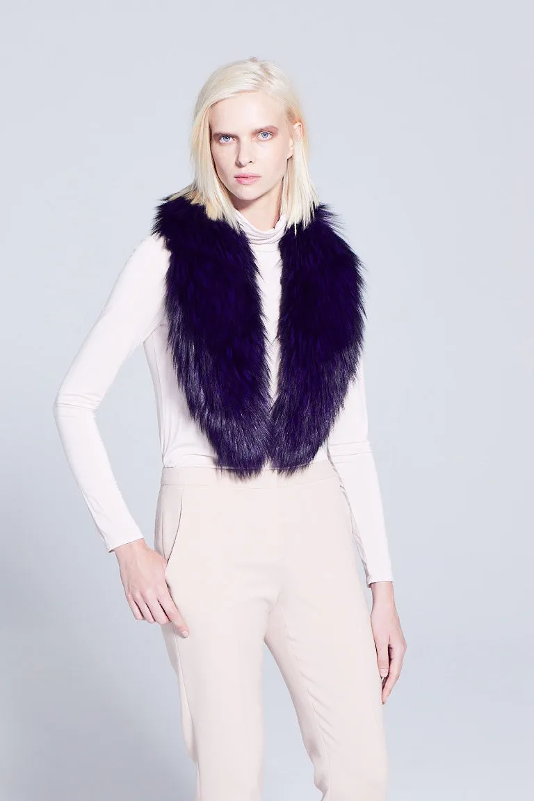Ricky Plum Silver Fox Fur Collar