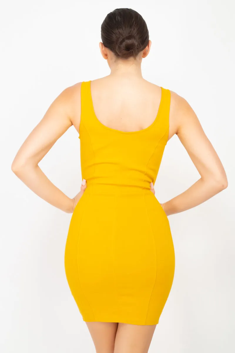Scoop Neck Bodycon Mini Dress