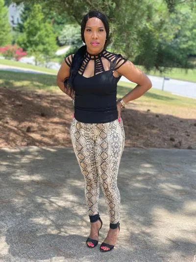Snakeskin High-Waist Leggings