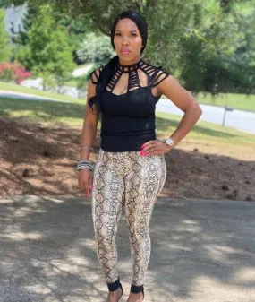 Snakeskin High-Waist Leggings