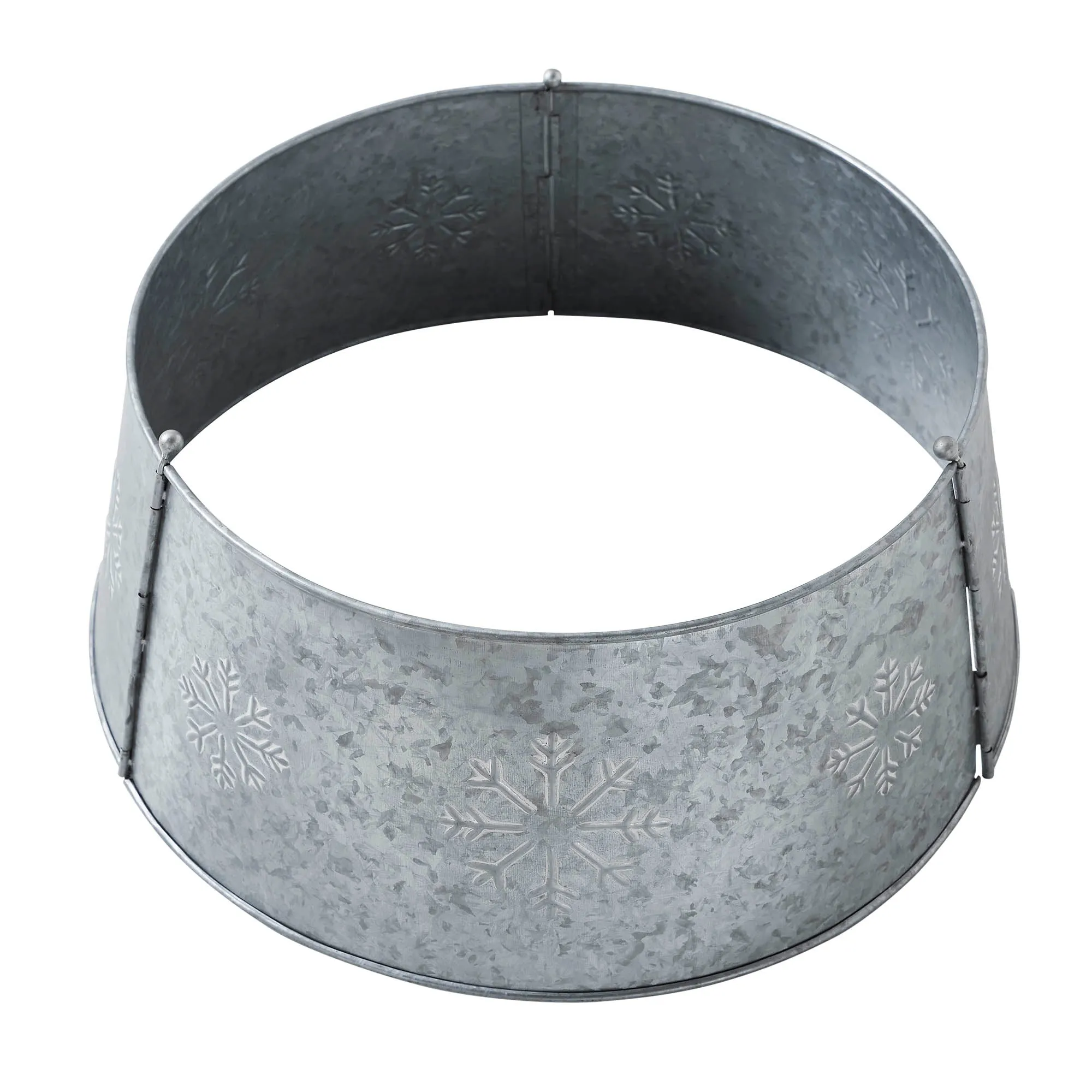 Snowflake Christmas Tree Collar Metal Galvanized 8x20x20 VHC Brands