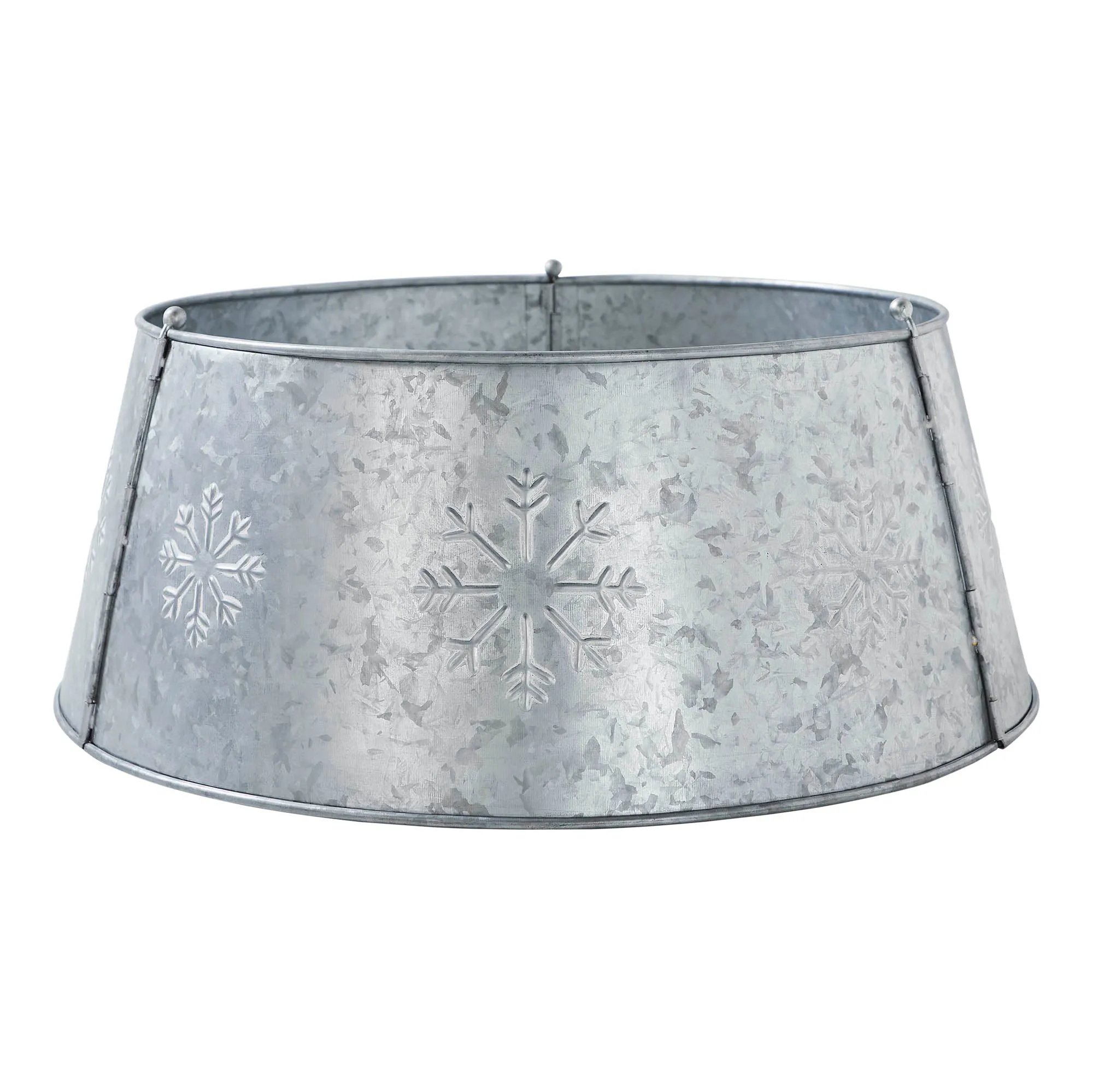 Snowflake Christmas Tree Collar Metal Galvanized 8x20x20 VHC Brands