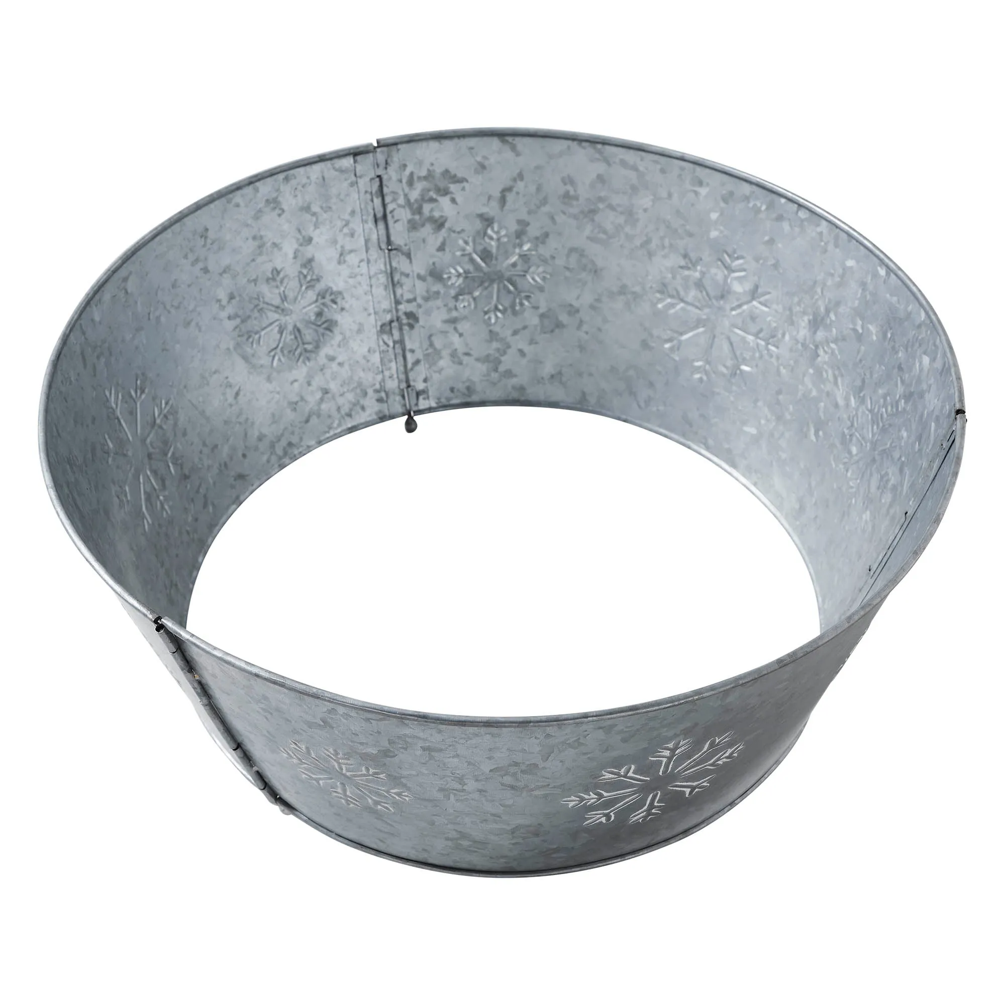 Snowflake Christmas Tree Collar Metal Galvanized 8x20x20 VHC Brands