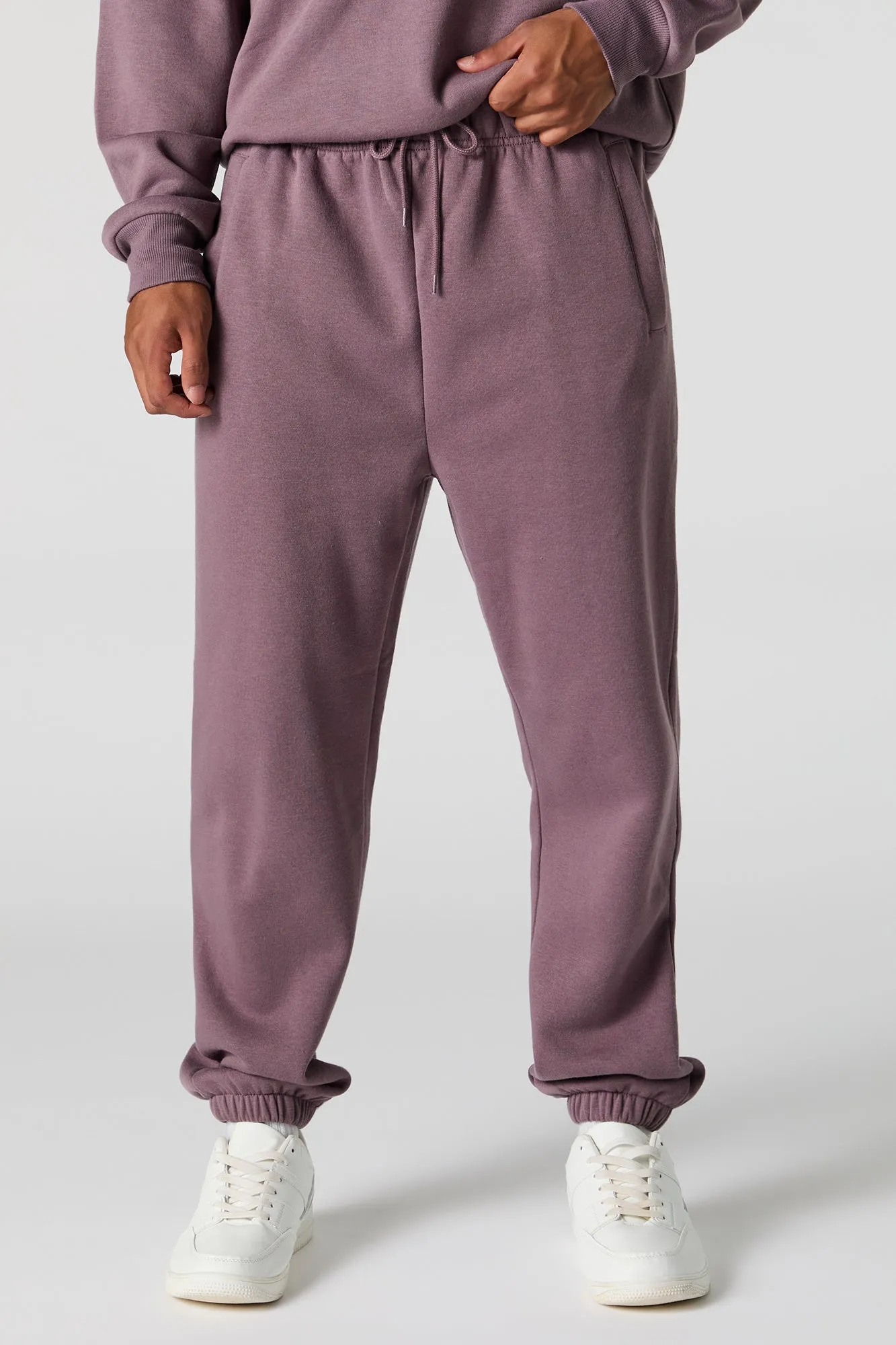 Solid Fleece Drawstring Jogger