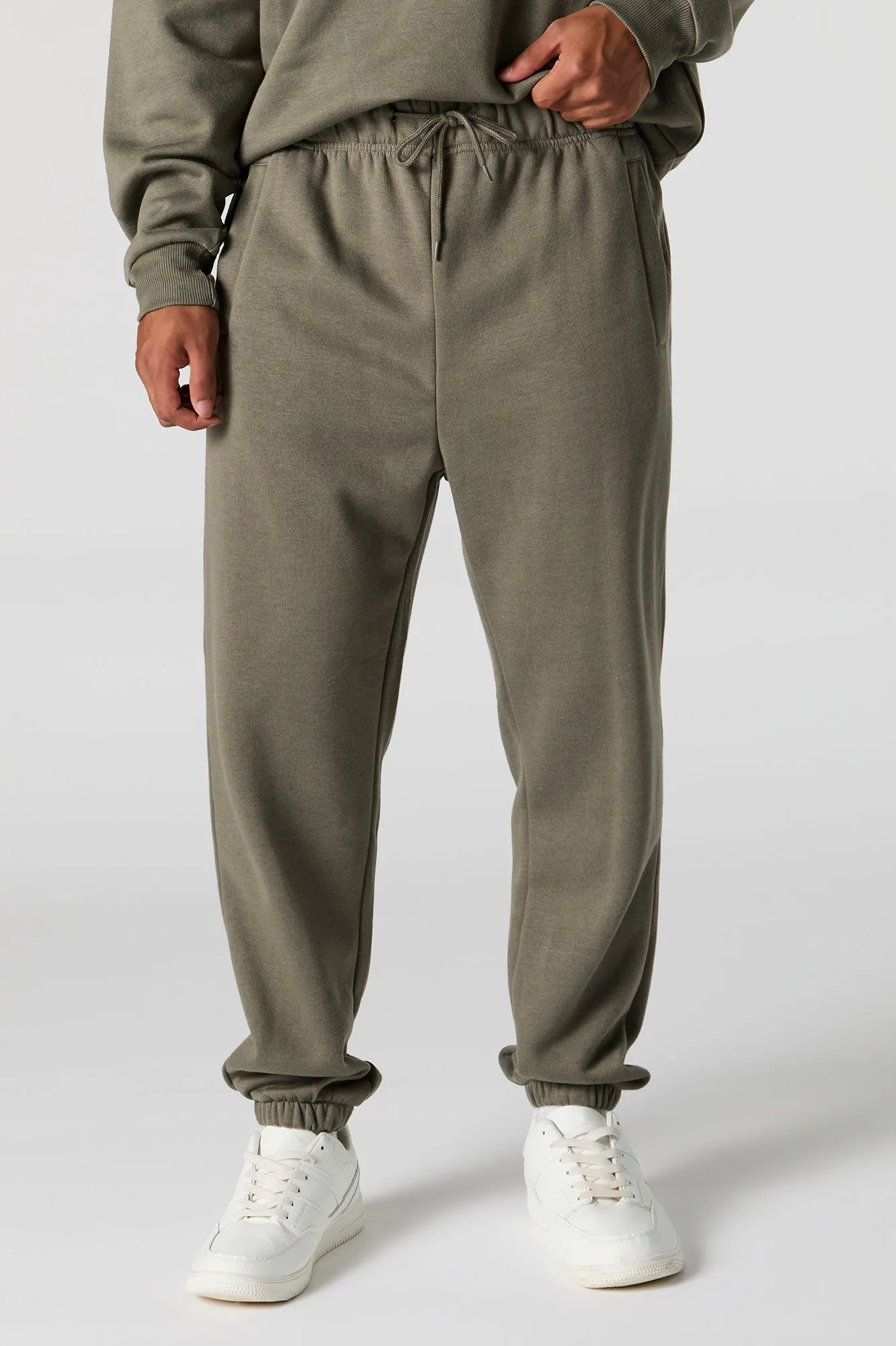 Solid Fleece Drawstring Jogger
