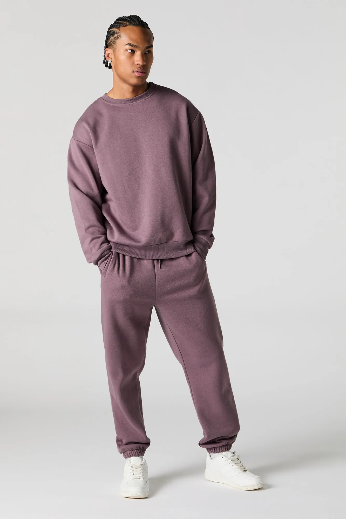Solid Fleece Drawstring Jogger
