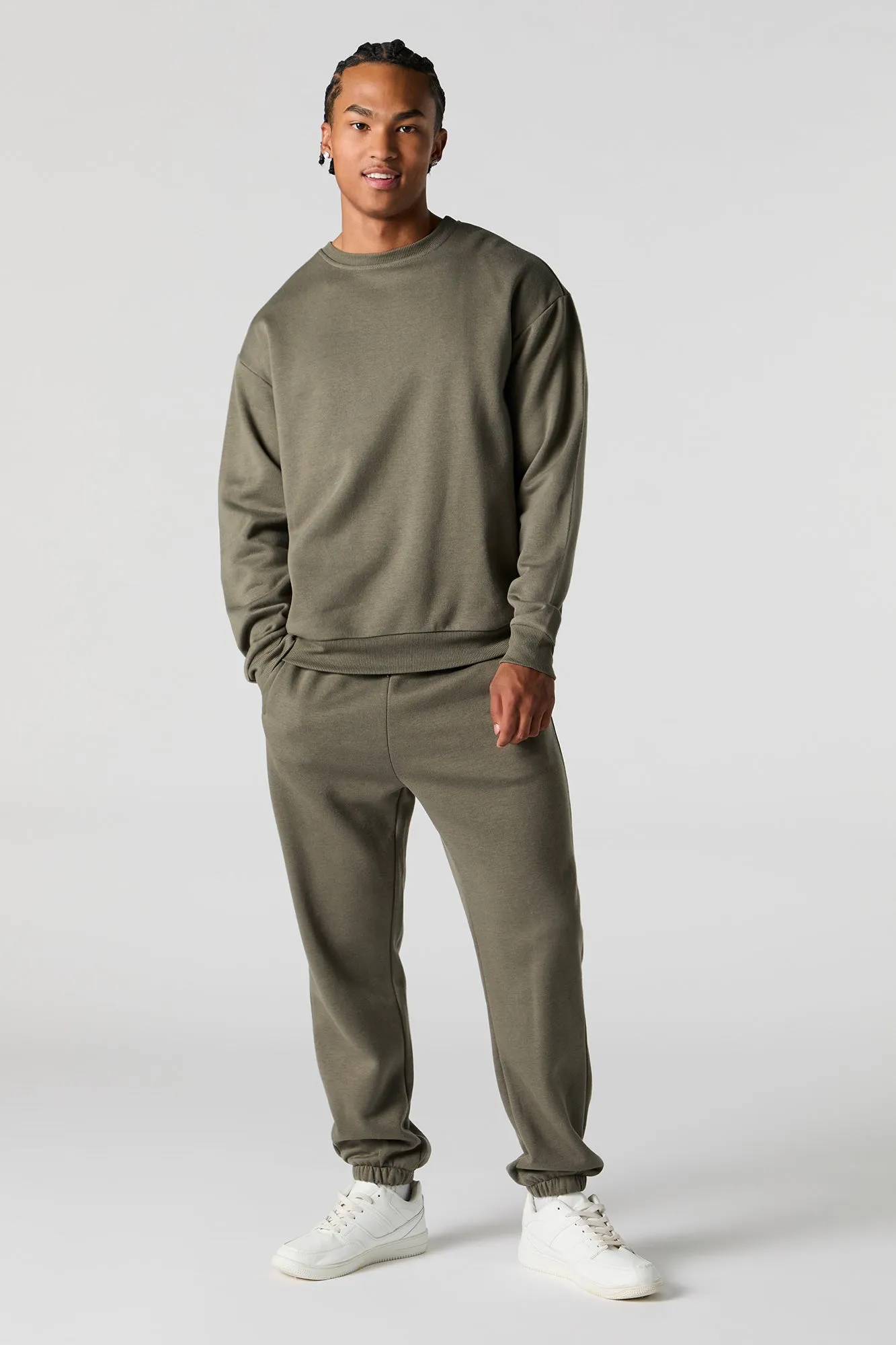 Solid Fleece Drawstring Jogger