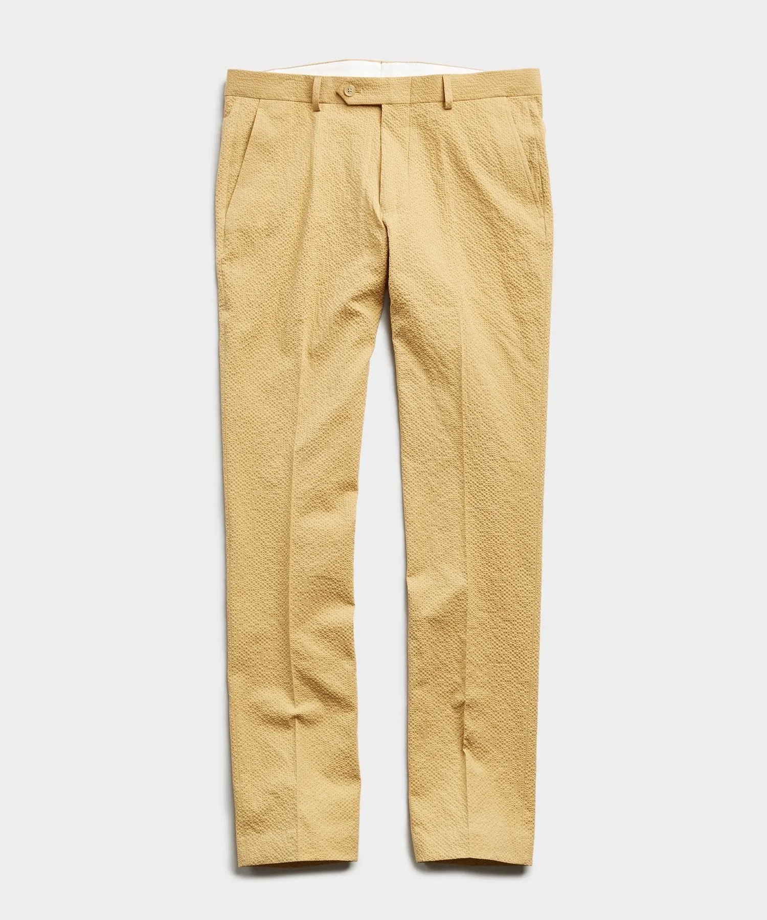 Sutton Seersucker Suit Trouser in Mustard