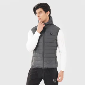 Tf-Premium Grey Sleeveless Puffer Hoodie Jacket