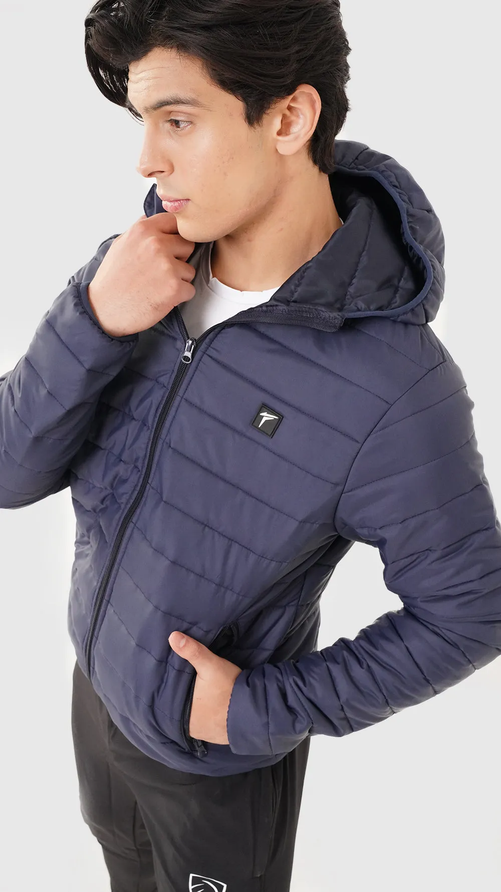 Tf-Premium Navy Full  Puffer HoodieJacket