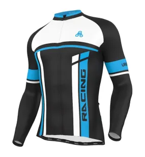 Urban Cycling Blue Super Roubaix Thermal Long Sleeve Jerseys / Bib Tights