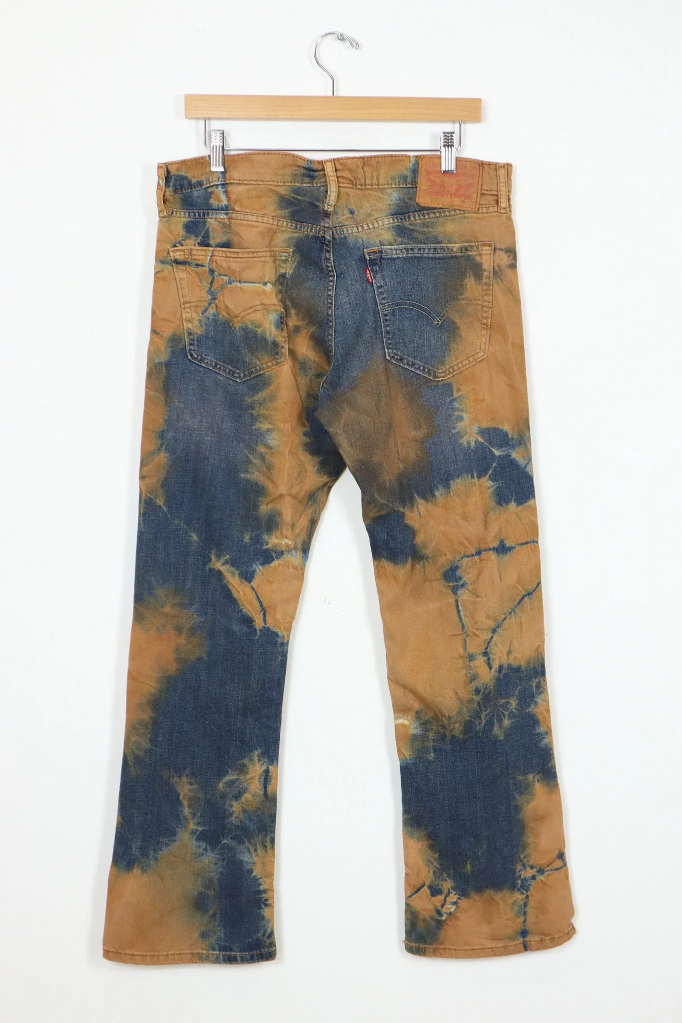 Vintage Reworked Rust Dyed 527 Boot Cut Levis Jeans (womens)