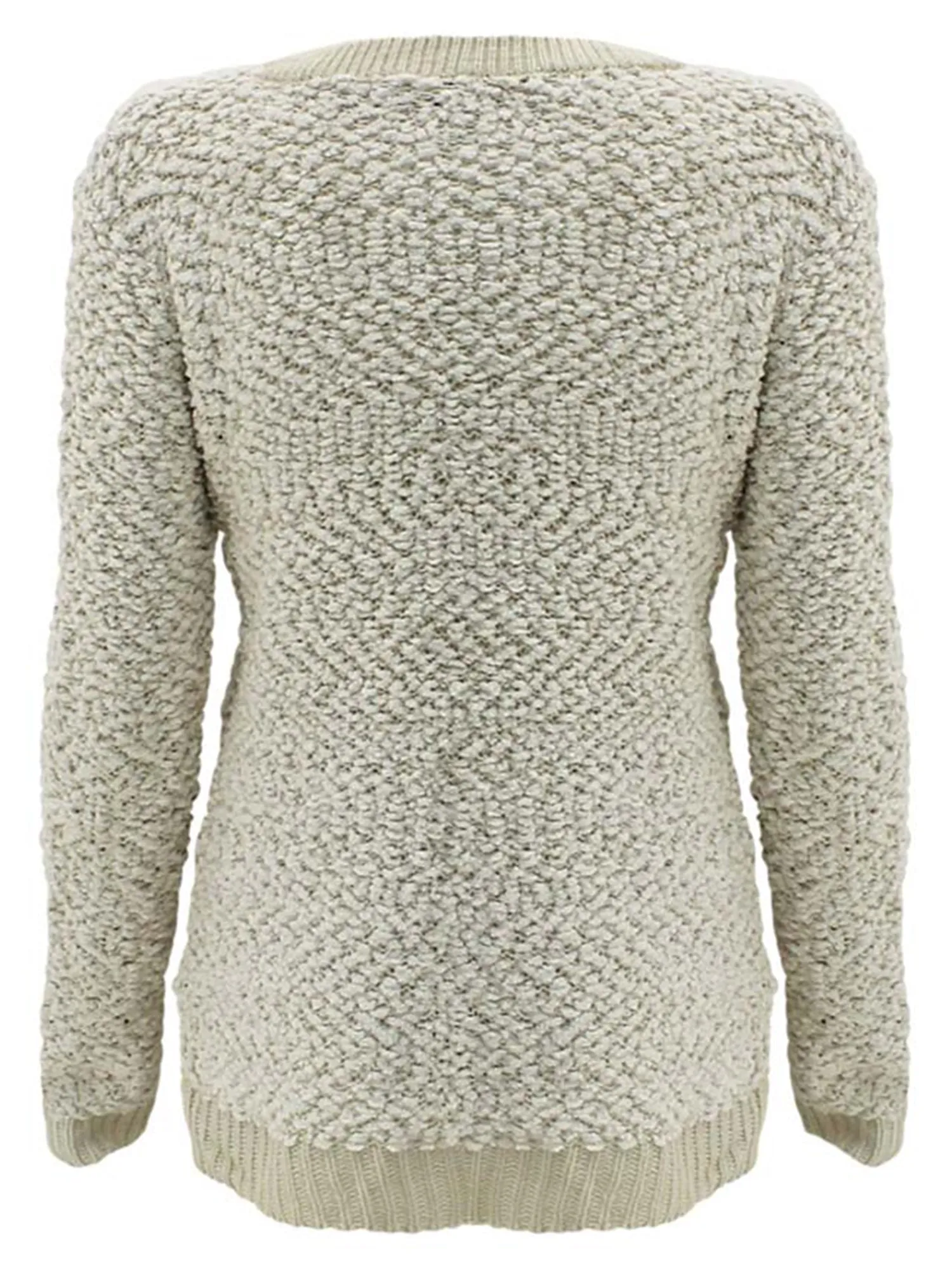 Winter White Knit Long Sleeve Sweater Size Medium
