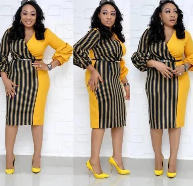 Women Dress-Plus Size Striped Dresses