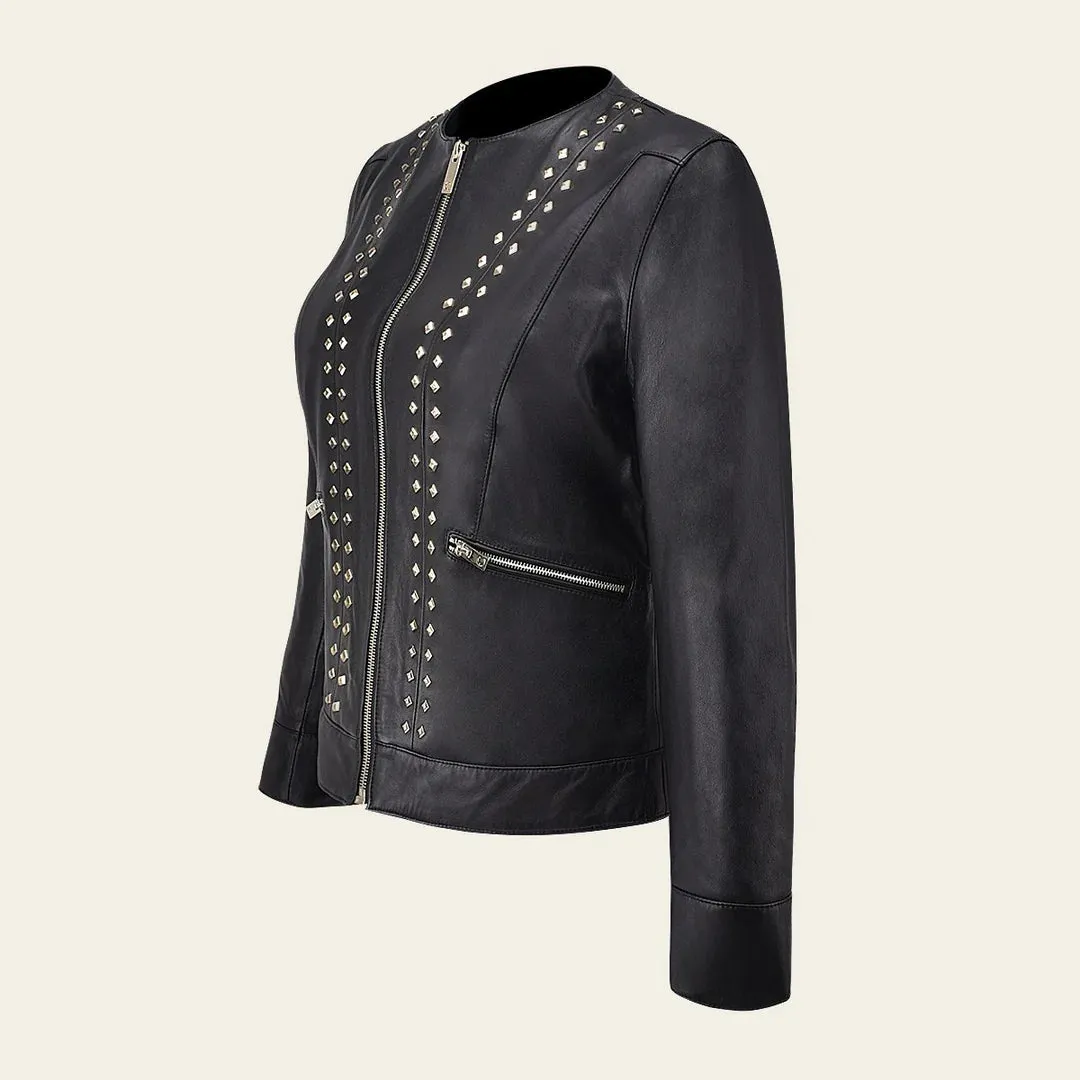 Women's Studded Leather Jacket